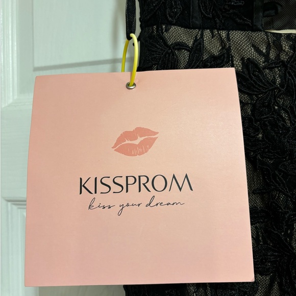 Kiss Prom Black Strapless Lace Formal Dress - Picture 4 of 5